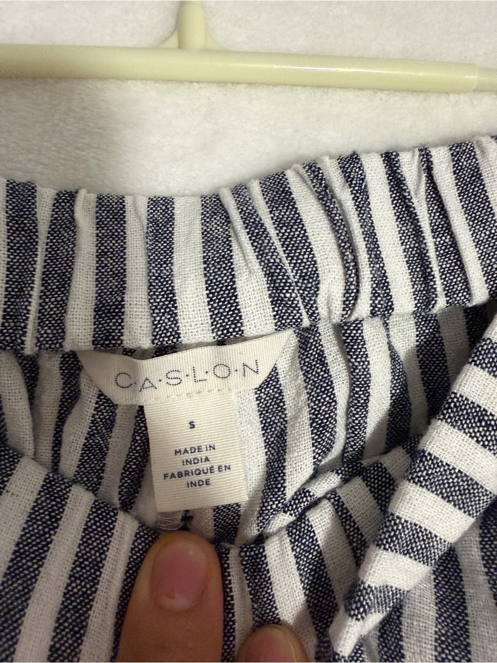 Caslon Gray White Striped Linen Blend Wide Leg Pants Size S - Picture 4 of 6